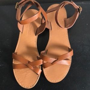 Madewell Leather Criss Cross Sandals Size 6.5